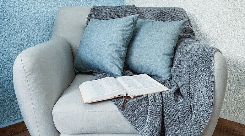 Light-coloured upholstered seating prepared for gentle cleaning