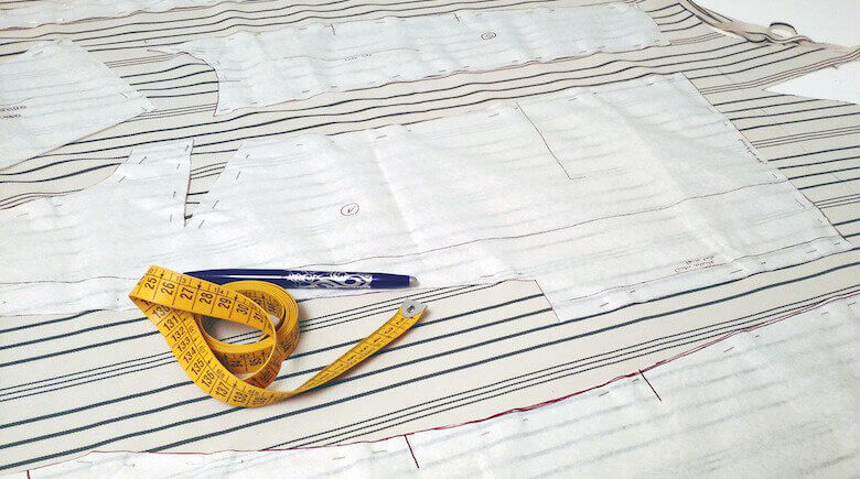 direction of the nap pattern pieces