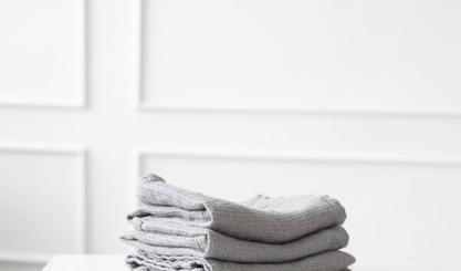 Textured huckaback linen towels