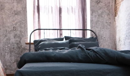 Soft stone washed linen bedding