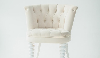 Upholstery fabric on a linen covered chair