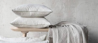 Layered linen bedding showing different types of bed linen