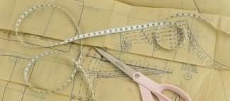 Fabric laid out for cutting with visible direction and texture