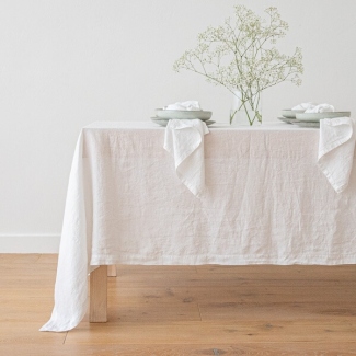 White linen fabric being refreshed for laundry care
