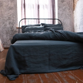 Soft stone washed linen bedding
