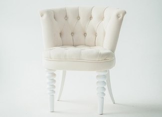 Upholstery fabric on a linen covered chair