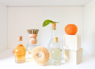Calm sustainable home interior with durable natural textiles