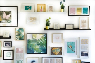 DIY framed linen fabric wall art