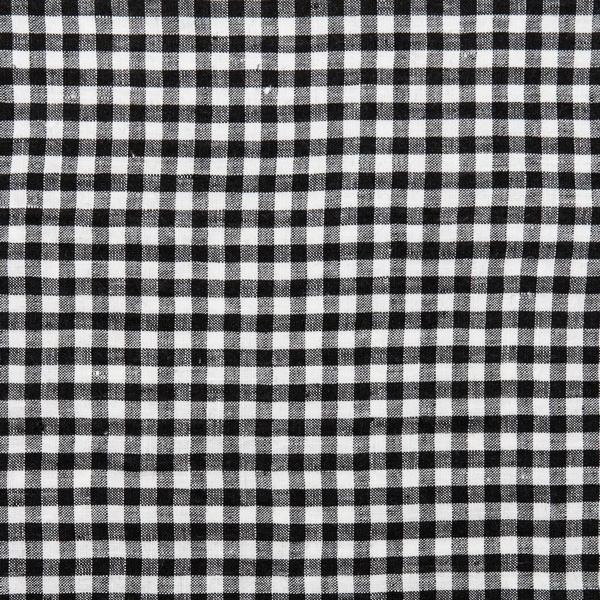 Black White Gingham Linen Fabric - LinenBeauty