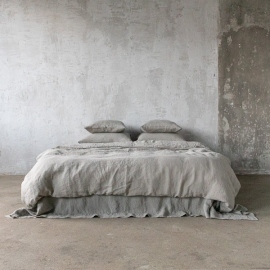 Linen Fabric Washed Taupe Stone Washed